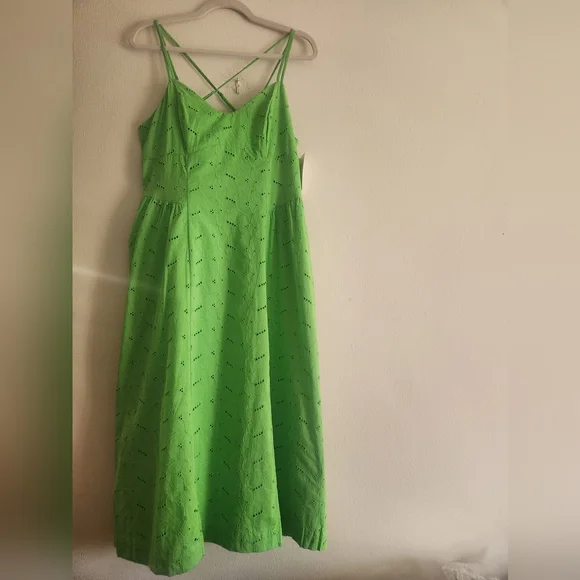 Women's Eyelet Midi Sundress - A New Day Green BNWT - Picture 2 of 11